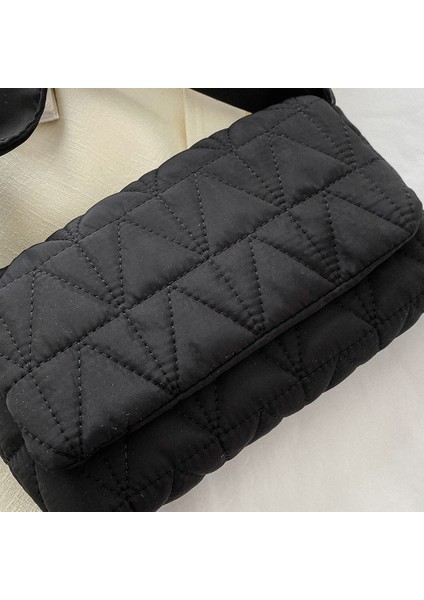 Gül Kırmızı Moda Omuz Çantası Kapitone Eşkenar Dörtgen Omuz Tote Çanta Flap Cep Bayanlar Kızlar Için Geniş Kayış Pamuk Yastıklı Seyahat Ofis Çanta (Yurt Dışından) modelleri