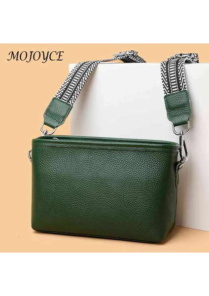 Koyu Mavi Birinci Katman Dana Kadın Askılı Çanta Geniş Kumaş Kayış Kadın Çanta Moda Düz Renk Rahat Basit Hafta Sonu Tatili Için (Yurt Dışından) fiyatları