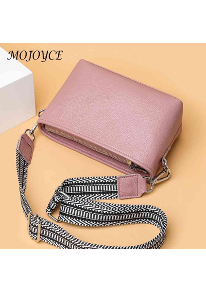 Koyu Mavi Birinci Katman Dana Kadın Askılı Çanta Geniş Kumaş Kayış Kadın Çanta Moda Düz Renk Rahat Basit Hafta Sonu Tatili Için (Yurt Dışından) modelleri