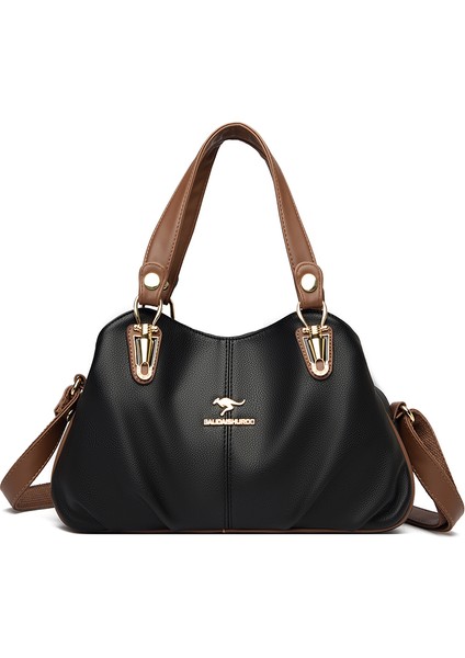 Siyah Lüks Çanta Kadın Çanta Tasarımcısı Pu Deri Düz Renk Messenger Çanta Moda Omuz Crossbody Bagswomen Casual Bez Çantalar (Yurt Dışından) fiyatları