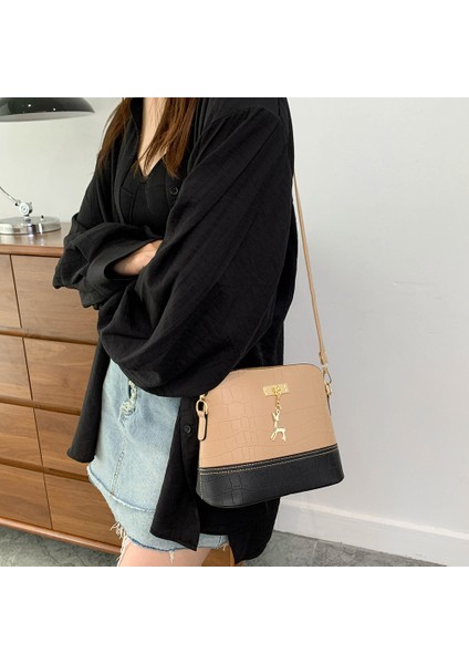 Beyaz Moda Rahat Kadın Crossbody Çanta Timsah Desen Deri Omuz Çantası Hit Renk Telefon Çanta Alışveriş Için Çanta Geyik Dekor (Yurt Dışından) indirimleri