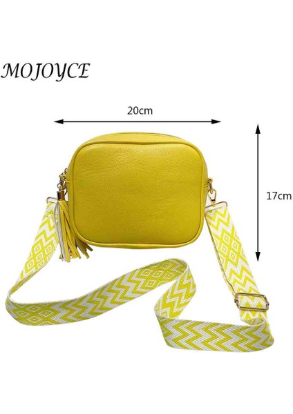 Mavi Moda Omuz Çantası Püskül Kadın Çanta Pu Deri Geniş Kayış Hafta Sonu Tatili Için Basit Yumuşak Taşınabilir Rahat Düz Renk (Yurt Dışından) indirimleri