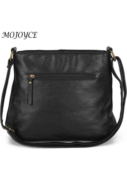 Kahverengi Vintage Askılı Çanta Kadın Yumuşak Deri Omuz Crossbody Çanta Çok Cep Çok Fonksiyonlu Düz Renk Retro Bayanlar Kızlar Çanta (Yurt Dışından)