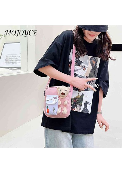 Sarı Güzel Kız Crossbody Çanta Küçük Cep Sevimli Ayı Omuz Çantası Fermuar Omuz Çantası Bayanlar Öğrenci Koleji Için Ayarlanabilir Askı (Yurt Dışından) fiyatları