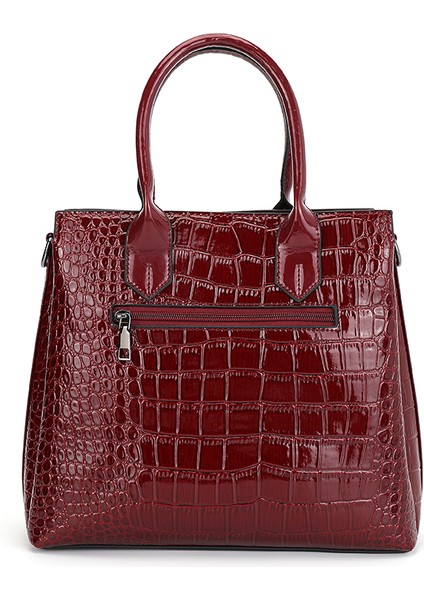 Kırmızı Yüksek Kapasiteli Lüks Çanta Kadın Çanta Tasarımcısı Pu Deri Düz Renk Askılı Çanta Moda Omuz Crossbody Çanta Kızlar Tote (Yurt Dışından) indirimleri