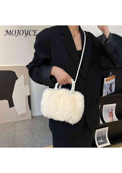 Pembe Kadınlar Zarif Crossbody Çanta Düz Renk Peluş Messenger Kılıfı Dokuma Saplı Omuz Çantaları Taşınabilir Küçük Seyahat Kız Tote (Yurt Dışından) fiyatları