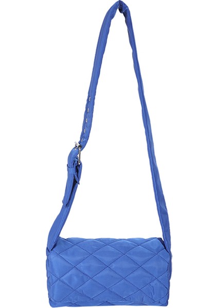 Mavi Basit Kapitone Çanta Düz Renk Niş Tasarımcı Crossbody Messenger Çanta Kare Kese Alışveriş Için Seyahat Için Küçük Flap (Yurt Dışından)