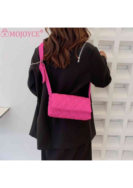 Mavi Basit Kapitone Çanta Düz Renk Niş Tasarımcı Crossbody Messenger Çanta Kare Kese Alışveriş Için Seyahat Için Küçük Flap (Yurt Dışından) fiyatları