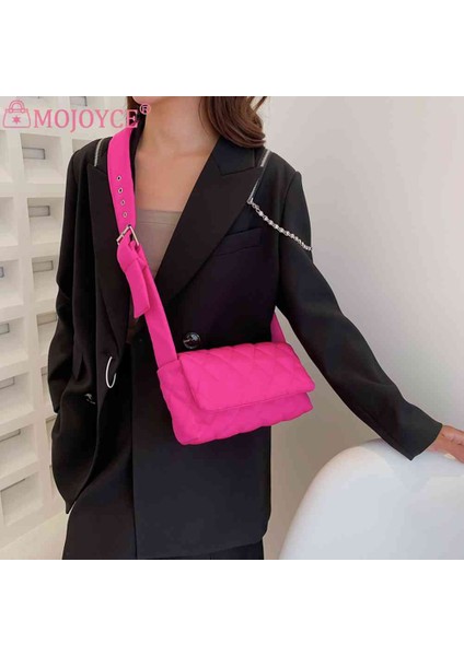 Mavi Basit Kapitone Çanta Düz Renk Niş Tasarımcı Crossbody Messenger Çanta Kare Kese Alışveriş Için Seyahat Için Küçük Flap (Yurt Dışından) fırsatları