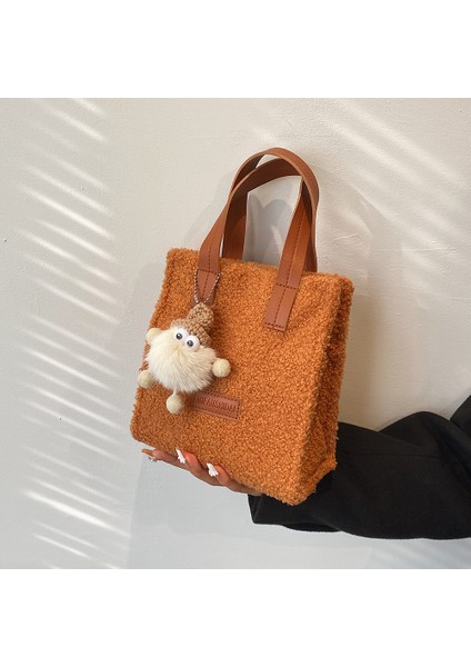 Siyah Peluş Bayan Çanta Moda Kış Sahte Kuzu Yünü Çanta Kolye ile Basit Yumuşak Sıcak Rahat Hafta Sonu Tatili Için Taşınabilir (Yurt Dışından) fırsatları
