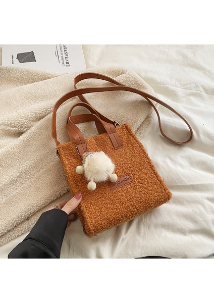 Siyah Peluş Bayan Çanta Moda Kış Sahte Kuzu Yünü Çanta Kolye ile Basit Yumuşak Sıcak Rahat Hafta Sonu Tatili Için Taşınabilir (Yurt Dışından) indirimleri