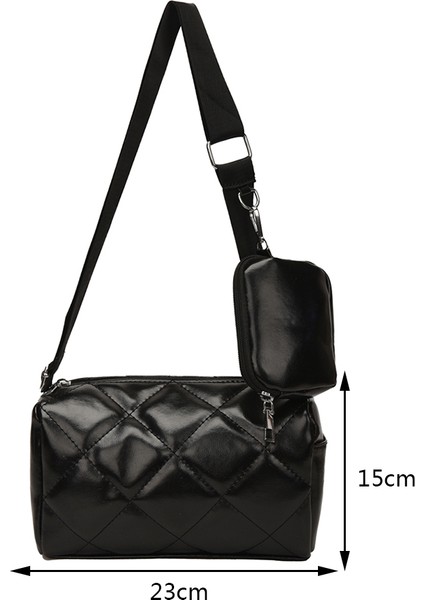Küçük Çantalı Kahve Bayanlar Kompozit Omuz Çantası Pu Yastık Crossbody Çanta Büyük Kapasiteli Elmas Kafes Alışveriş Gezisi Için Taşınabilir (Yurt Dışından)