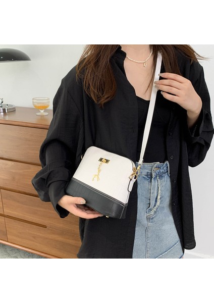 Siyah Vintage Moda Rahat Deri Omuz Çantası Timsah Desen Bayan Satchel Küçük Çanta Kıdemli Yüksek Kalite (Yurt Dışından) fırsatları