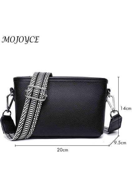 Kahverengi Ilk Katman Dana Crossbody Çanta Geniş Kumaş Kayış Kadın Çanta Moda Yumuşak Düz Renk Rahat Taşınabilir Hafta Sonu Tatili Için (Yurt Dışından)