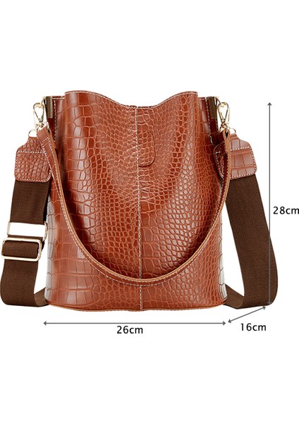 Siyah Vintage Crossbody Çanta Kadın Pu Deri Timsah Desen Omuz Messenger Kova Kadın Çanta Bayanlar Alışveriş Çantaları Seyahat Için (Yurt Dışından) indirimleri