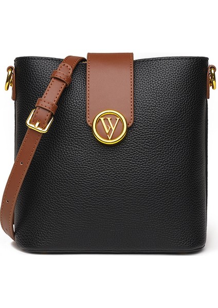 Siyah Çanta Çanta Yaz Seyahat Çantası Kadın Dana Kova Çanta Moda Kadın Küçük Crossbody Çanta Hafif Deri Messenger Çanta (Yurt Dışından)