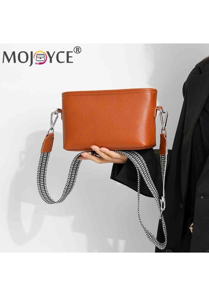 Göl Mavisi Ilk Katman Sığır Derisi Kadın Messenger Çanta Geniş Kumaş Kayış Bayan Tote Çanta Yumuşak Düz Renk Rahat Taşınabilir Hafta Sonu Tatili Için (Yurt Dışından) fiyatları