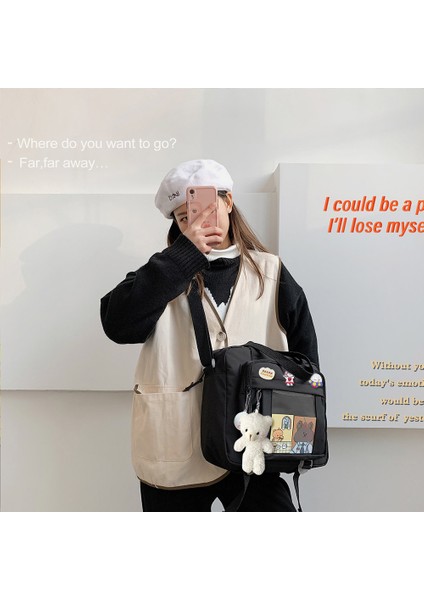 Beyaz Japon Lisesi Kız Çantaları Çanta Öğrencileri Kitap Çantaları Kadın Omuz Çantaları Genç Kızlar Için Harajuku Crossbody Çanta (Yurt Dışından) indirimleri