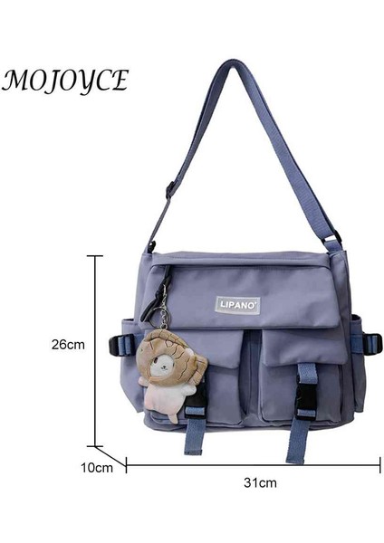 Beyaz Casual Bayanlar Crossbody Çanta Çok Cepler Crossbody Messenger Çanta Kolye Dekor Bayanlar Kız Için Naylon Crossbody Çanta Fermuar (Yurt Dışından) fiyatları