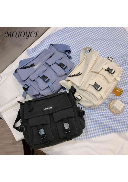 Beyaz Casual Bayanlar Crossbody Çanta Çok Cepler Crossbody Messenger Çanta Kolye Dekor Bayanlar Kız Için Naylon Crossbody Çanta Fermuar (Yurt Dışından) indirimleri
