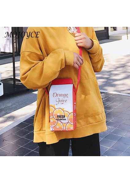 Kırmızı Yaratıcı Crossbody Çanta Çanta Muz Süt Kutusu Deri Telefon Omuz Cüzdan Karikatür Baskılı Tasarımcı Lady Kızlar Için Küçük (Yurt Dışından) indirimleri