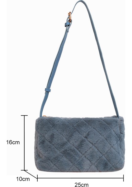 Siyah Sonbahar Kış Omuz Çantaları Kadınlar Için Eşkenar Dörtgen Desen Peluş Kabarık Askılı Çanta Moda Rahat Yumuşak Ayarlanabilir Crossbody Çanta (Yurt Dışından) fiyatları
