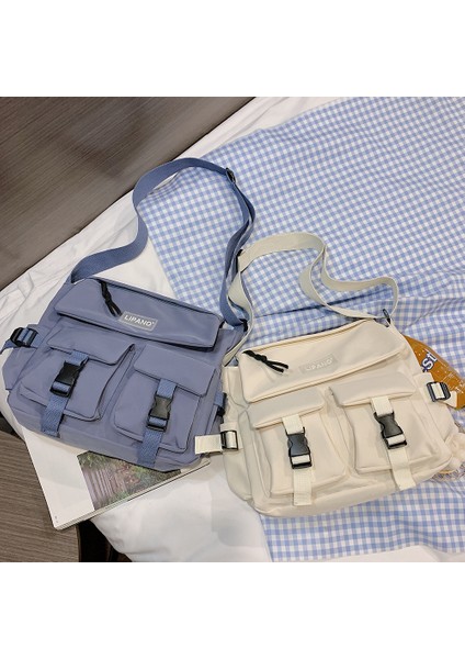 Beyaz Moda Bayanlar Crossbody Çanta Çok Cepler Crossbody Çanta Kolye Dekor Bayanlar Kız Için Crossbody Messenger Çanta Fermuar (Yurt Dışından) indirimleri