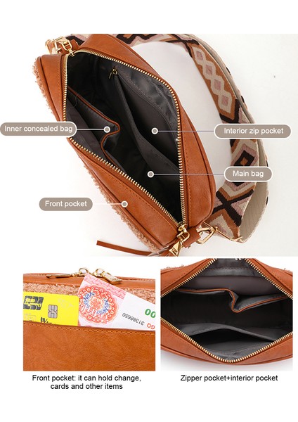 Gri Vintage Pu Deri Ekleme Polar Kuzu Aşağı Omuz Çantası Püsküller Geniş Kayış Küçük Kare Çanta Tote Çanta Bayan Alışveriş Için (Yurt Dışından)
