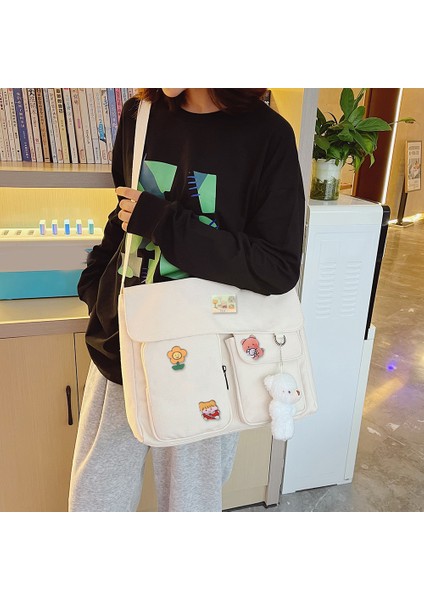 Siyah Haki Harajuku Tuval Kadın Crossbody Çanta Öğrenciler Rahat Kadın Çanta Omuz Çantaları Genç Kız Askılı Çanta Satchels Gizli Sakli Konusmalar (Yurt Dışından) modelleri