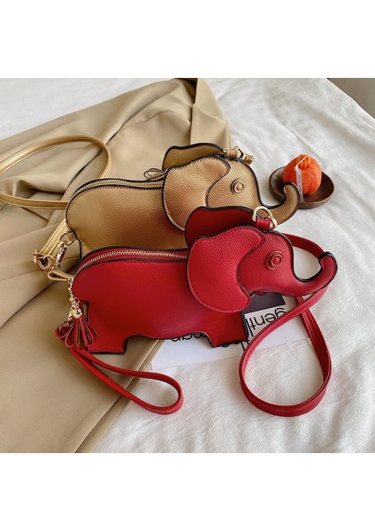Siyah Moda Kadın Crossbody Askılı Çanta Komik Fil Şekli Omuz Çantası Rahat Mini Çanta Taşınabilir Bayanlar Bileklik Çanta (Yurt Dışından)