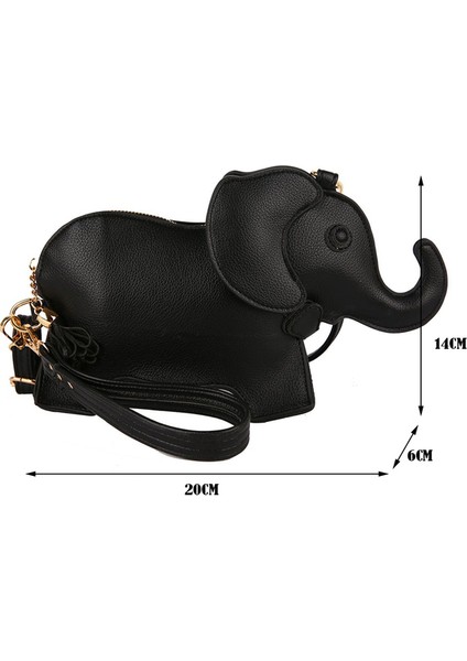 Siyah Moda Kadın Crossbody Askılı Çanta Komik Fil Şekli Omuz Çantası Rahat Mini Çanta Taşınabilir Bayanlar Bileklik Çanta (Yurt Dışından) fiyatları