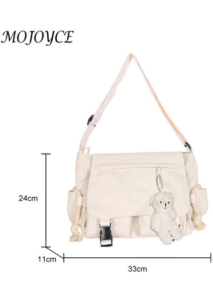Siyah Japon Harajuku Naylon Messenger Kılıfı Moda Rahat Kadın Crossbody Çanta Spor Seyahat Için Büyük Kapasiteli Lise Kitap Çantası (Yurt Dışından) fırsatları