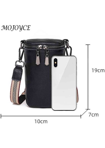 Kırmızı Inek Derisi Deri Omuz Crossbody Çanta Katı Fermuarlı Cep Telefonu Kılıfı Seyahat Için Geniş Kayış Kadın Sling Alışveriş Çalışma Çantası (Yurt Dışından) modelleri