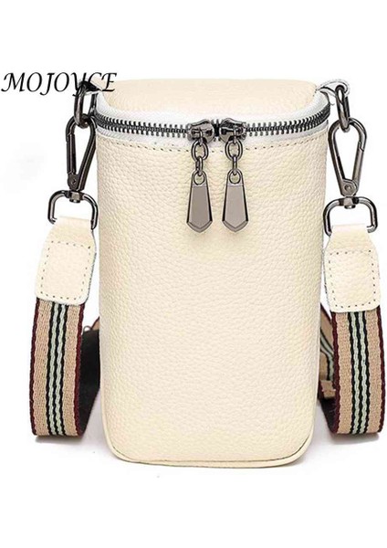 Kırmızı Inek Derisi Deri Omuz Crossbody Çanta Katı Fermuarlı Cep Telefonu Kılıfı Seyahat Için Geniş Kayış Kadın Sling Alışveriş Çalışma Çantası (Yurt Dışından) fırsatları