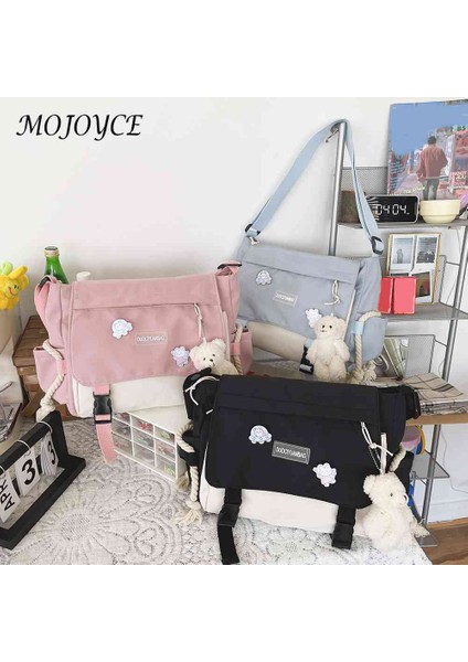 Siyah Harajuku Çanta Kadınlar Için Büyük Kapasiteli Kadın Crossbody Çanta Hit Renk Bayanlar Messenger Kılıfı Fermuarlı Cebi Çalışma Sporları Için (Yurt Dışından) modelleri