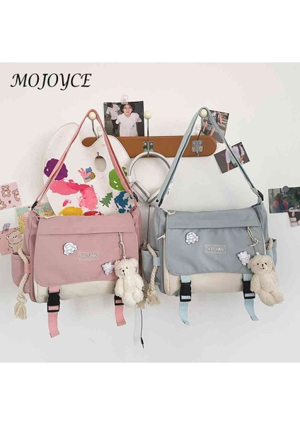 Siyah Harajuku Çanta Kadınlar Için Büyük Kapasiteli Kadın Crossbody Çanta Hit Renk Bayanlar Messenger Kılıfı Fermuarlı Cebi Çalışma Sporları Için (Yurt Dışından) fırsatları