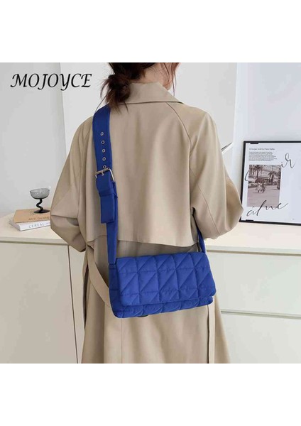 Pembe Moda Kadın Çanta Düz Renk Tasarımcı Yastıklı Kapitone Crossbody Çanta Kemer Tokası Kadın Crossbody Çanta Taşınabilir Seyahat (Yurt Dışından) indirimleri