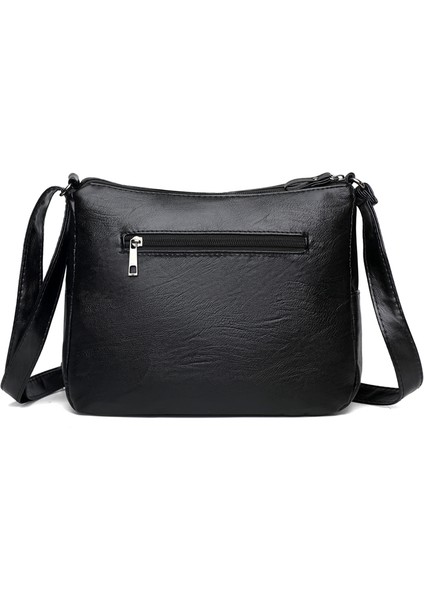 Kolye ile Siyah Kadın Askılı Çanta 2023 Yeni Koyun Derisi Tahıl Crossbody Çanta Gençlik Moda Rahat Büyük Kapasiteli Bayanlar Omuzdan Askili Çanta (Yurt Dışından) fırsatları