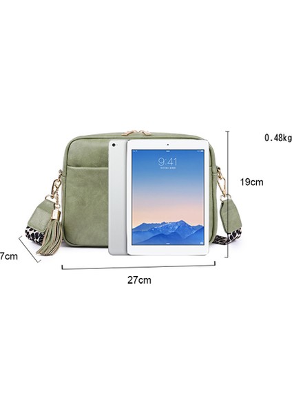 Gri Kadın Moda Crossbody Çanta Düz Renk Cep Telefonu Çanta Geniş Kayış Püsküller Zip Küçük Kare Bayanlar Kız Için Pu Deri (Yurt Dışından) modelleri
