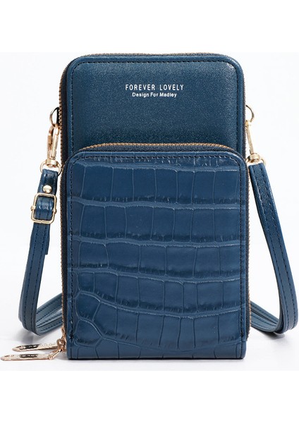 A-Koyu Mavi Kadınlar Için Crossbody Cüzdan Kadın Omuz Çantaları Bayanlar Uzun Çanta Çok Fonksiyonlu Cep Telefonu Cebi Kız Çantası Bolsas Femininas (Yurt Dışından)