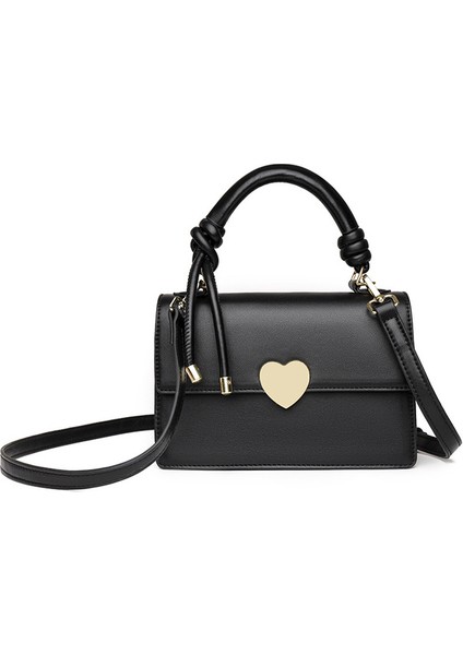 Siyah Kadınlar Için Yeni Trend Basit Çanta Suni Deri Küçük Klasik Moda Kadın Omuz Çantası Geniş Sapanlar Flap Crossbody Çanta (Yurt Dışından)