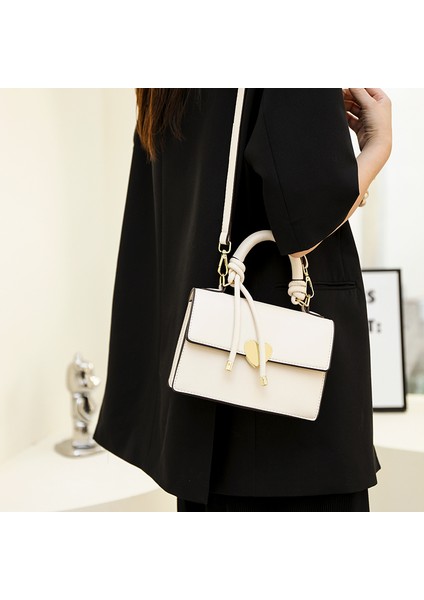Siyah Kadınlar Için Yeni Trend Basit Çanta Suni Deri Küçük Klasik Moda Kadın Omuz Çantası Geniş Sapanlar Flap Crossbody Çanta (Yurt Dışından) modelleri