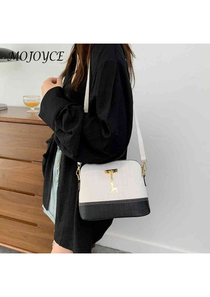 Kahverengi Moda Rahat Kadın Crossbody Çanta Timsah Desen Deri Omuz Çantası Geyik Dekor Telefon Çanta Çanta Alışveriş Için Küçük (Yurt Dışından)
