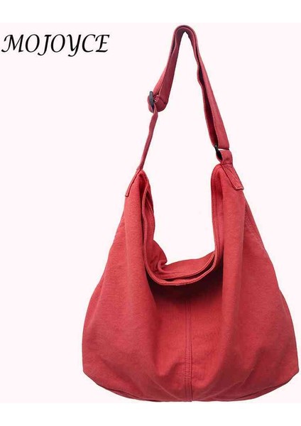 Kırmızı Japon Harajuku Kanvas Omuz Çantası Düz Renk Retro Crossbody Messenger Çanta Yumuşak Cepler Seyahat Için Büyük Kapasiteli (Yurt Dışından) fiyatları
