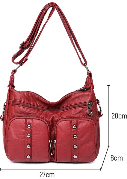 Açık Kahverengi 2023 Yeni Hakiki Deri Premium Çanta Perçinli Tasarım Orta Yaşlı Kadınlar Için Crossbody Çanta Messenger Omuz Çantası Kadın Tote (Yurt Dışından)