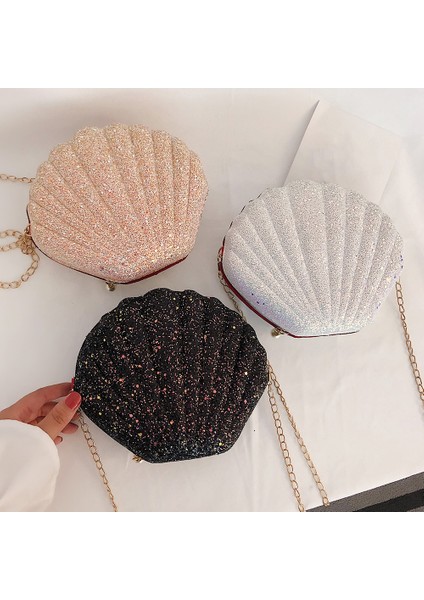 Siyah Kadın Omuz Çantaları Kabuk Çanta Zinciri Sevimli Payetler Küçük Çanta Fermuar Kadınlar Için Crossbody Çanta Omuz Tote Messenger Çanta (Yurt Dışından) fiyatları