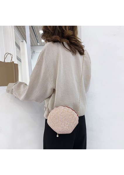 Siyah Kadın Omuz Çantaları Kabuk Çanta Zinciri Sevimli Payetler Küçük Çanta Fermuar Kadınlar Için Crossbody Çanta Omuz Tote Messenger Çanta (Yurt Dışından) indirimleri