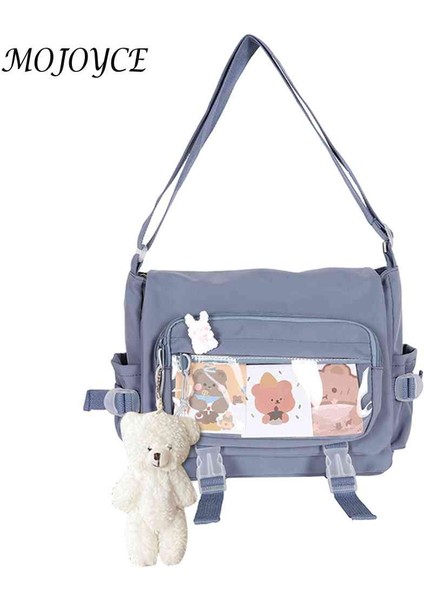 Mavi Kadın Vintage Crossbody Çanta Rozet Kolye Kore Koleji Bayanlar Crossbody Kese Seyahat Için Çok Cep Ayarlanabilir Askı Günlük (Yurt Dışından) modelleri