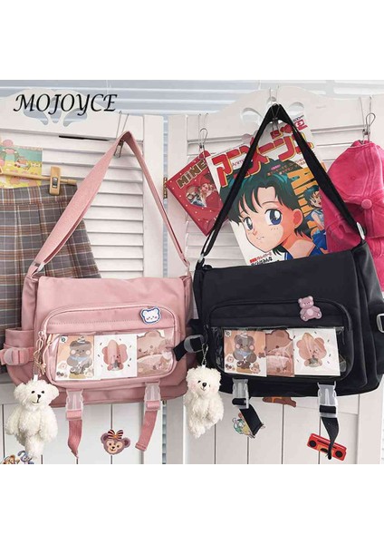 Mavi Kadın Vintage Crossbody Çanta Rozet Kolye Kore Koleji Bayanlar Crossbody Kese Seyahat Için Çok Cep Ayarlanabilir Askı Günlük (Yurt Dışından) indirimleri