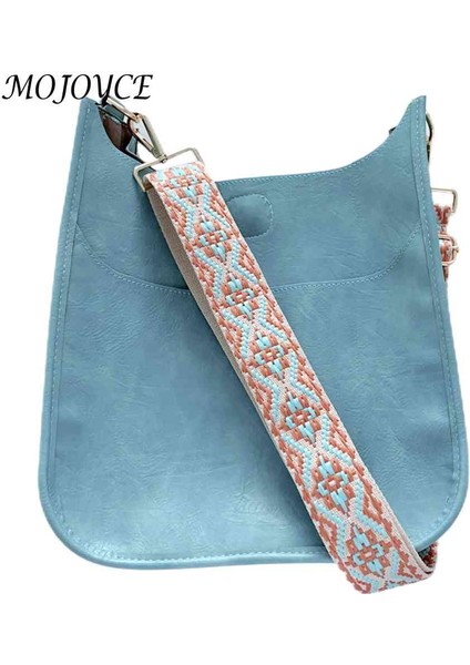 Gri Vintage Tote Çanta Dokuma Geniş Askı Sling Crossbody Çanta Moda Katı Retro Deri Bayanlar Kızlar Için Ayarlanabilir Kemer Günlük Çanta (Yurt Dışından)